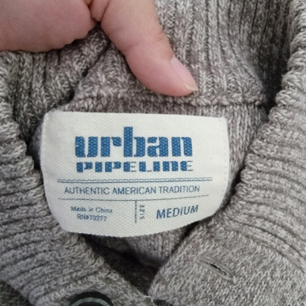 Urban Pipeline Taupe Shawl-Collar Knit Sweater - Picture 4 of 5